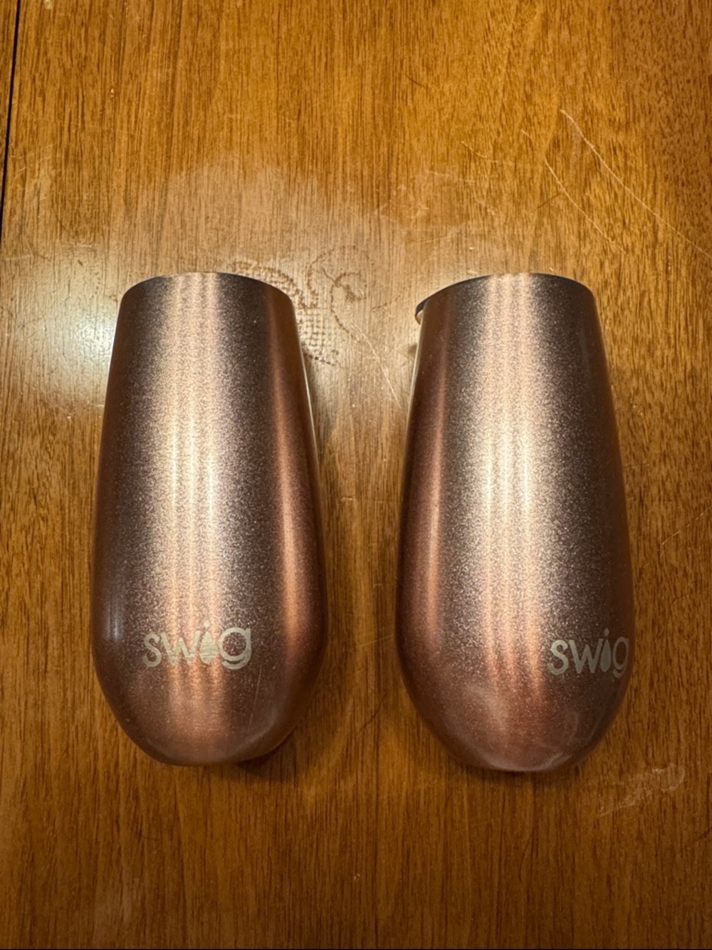 Swig Rose Gold Stemless Flute 6oz Insulated Tumblers - Set of 2